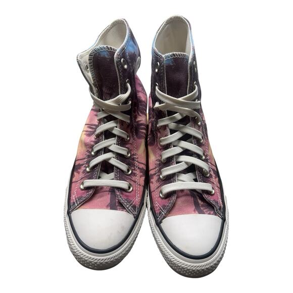Converse Chuck Taylor High Top Men 7 Women 9 Sunset Palms Tree Shoes Classic - Picture 2 of 10